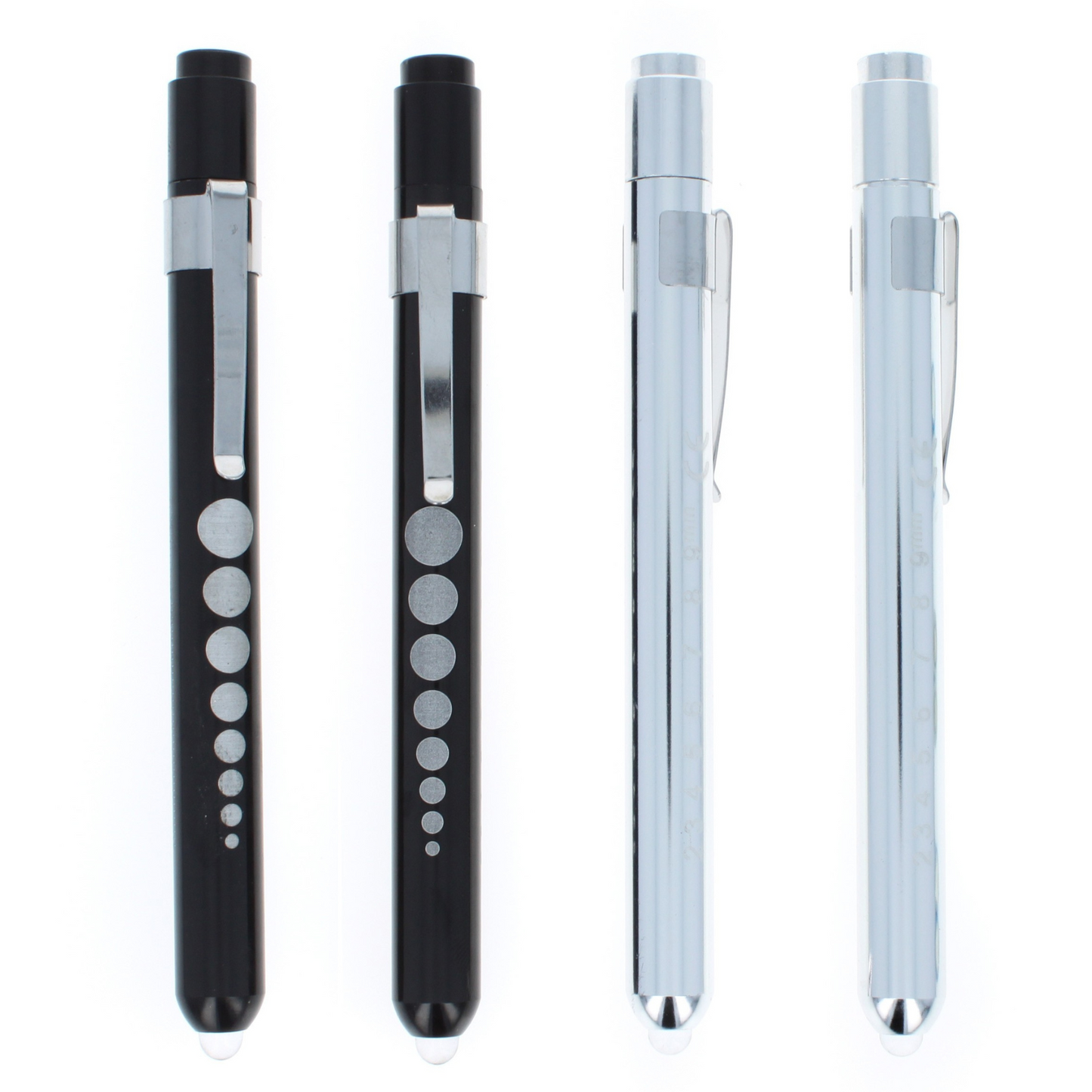 Warm and White Light EMT Pen Light with Pupil Gauge, 4 Pack