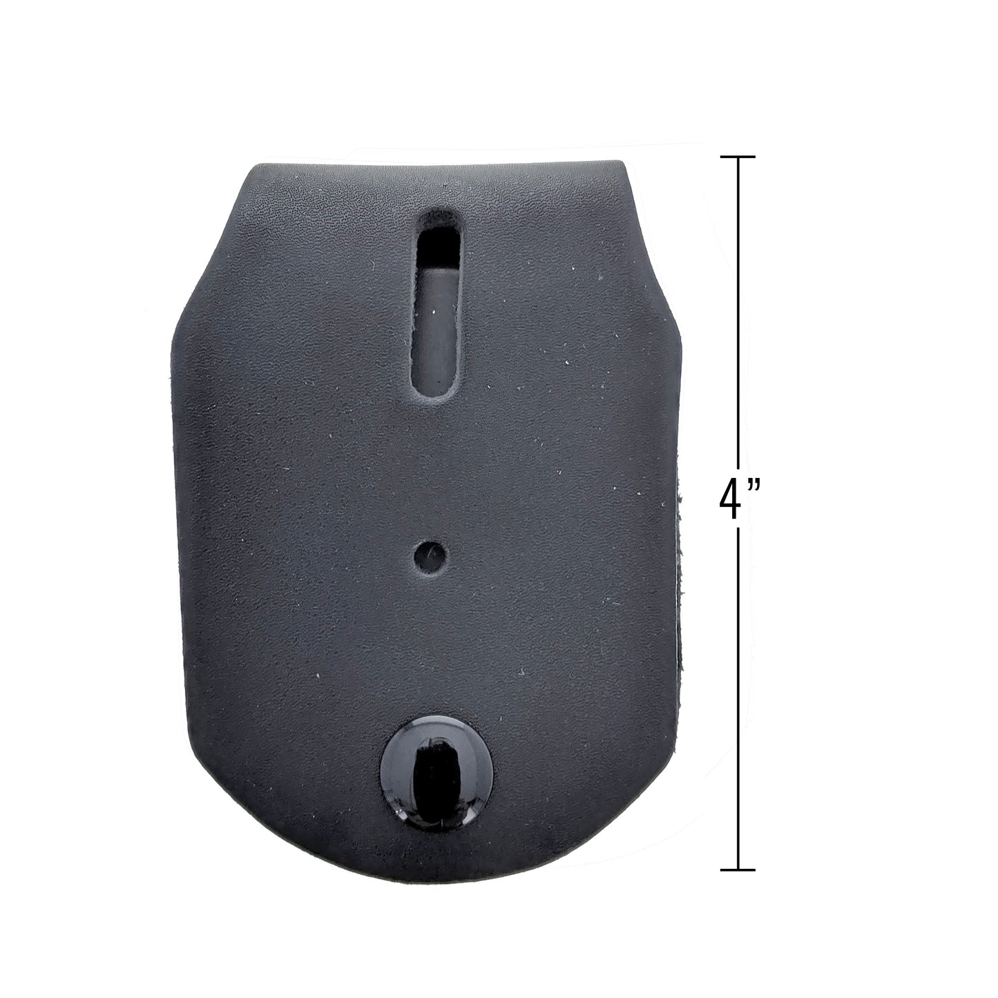 Black Leather Universal Badge Holder with Metal Belt Clip, 1pc