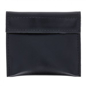Black leather cardholder on a white background