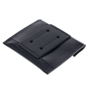 Black leather wallet on a white background