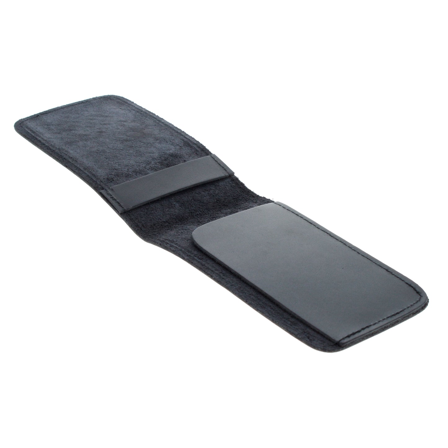 Black Leather Minimalist Memo Pad Holder Padfolio Police Gear, 3x5 inch (2 Styles)