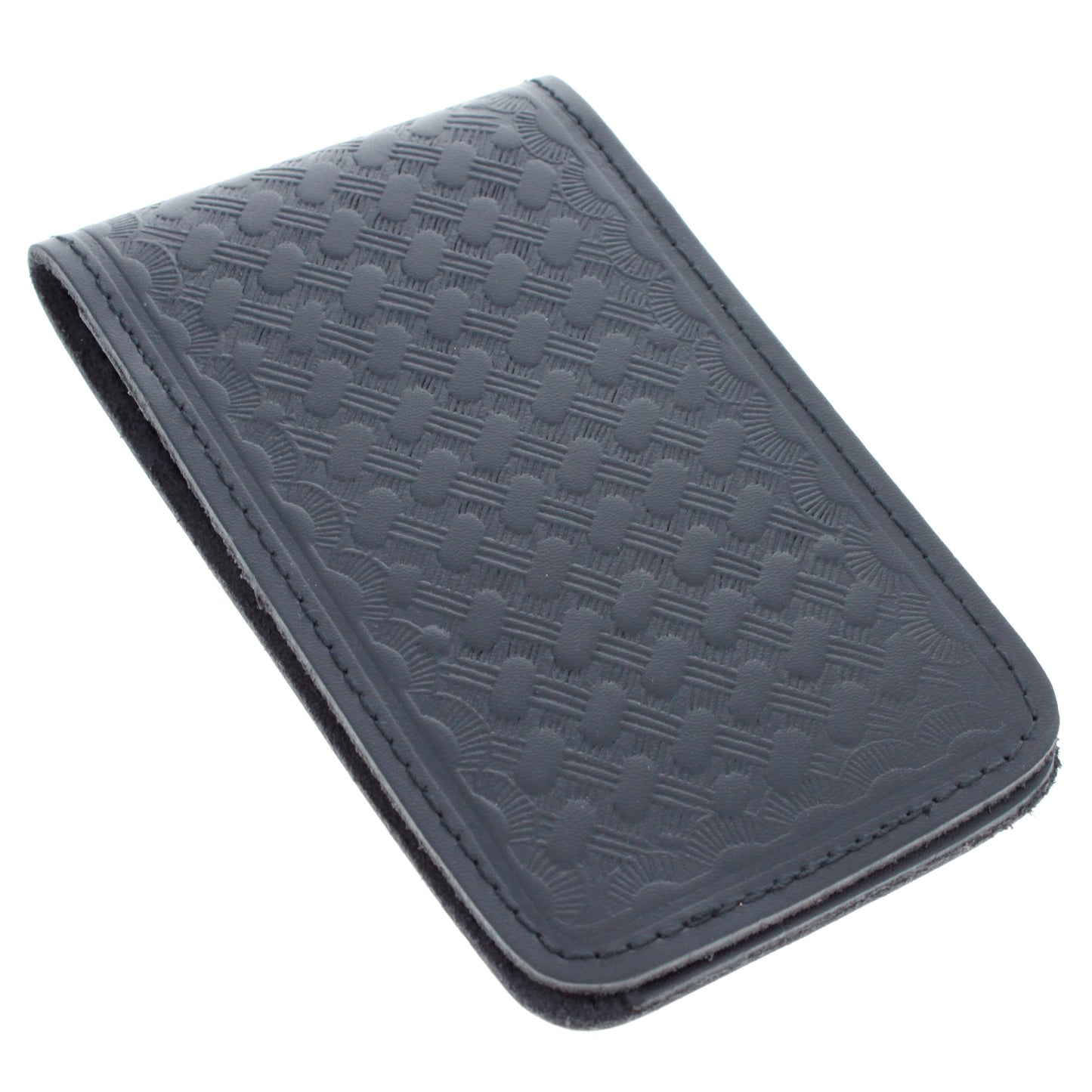 Black Leather Minimalist Memo Pad Holder Padfolio Police Gear, 3x5 inch (2 Styles)