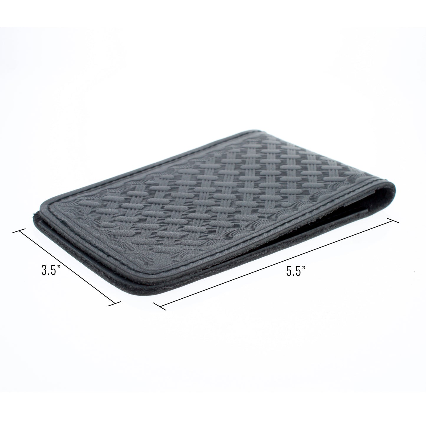Black Leather Minimalist Memo Pad Holder Padfolio Police Gear, 3x5 inch (2 Styles)