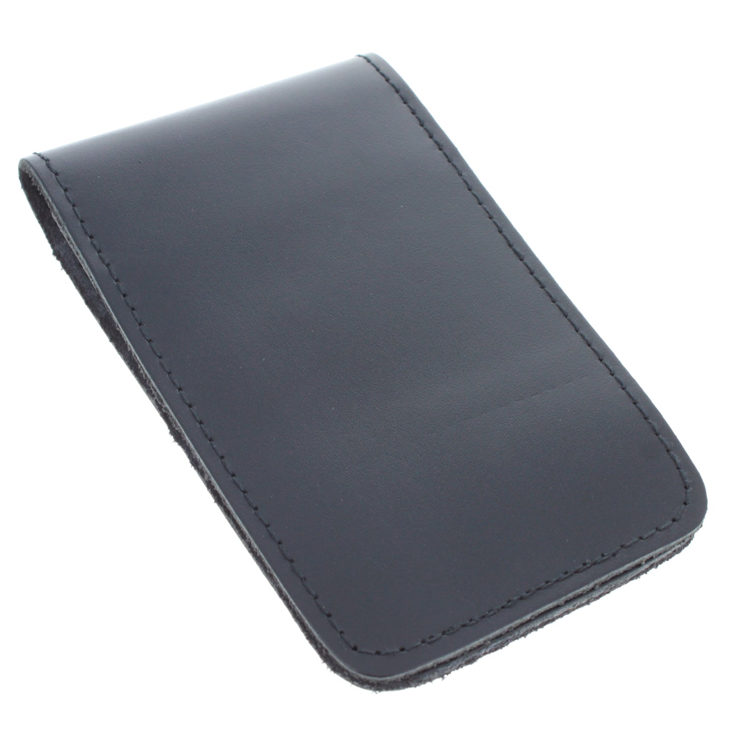 Black Leather Minimalist Memo Pad Holder Padfolio Police Gear, 3x5 inch (2 Styles)