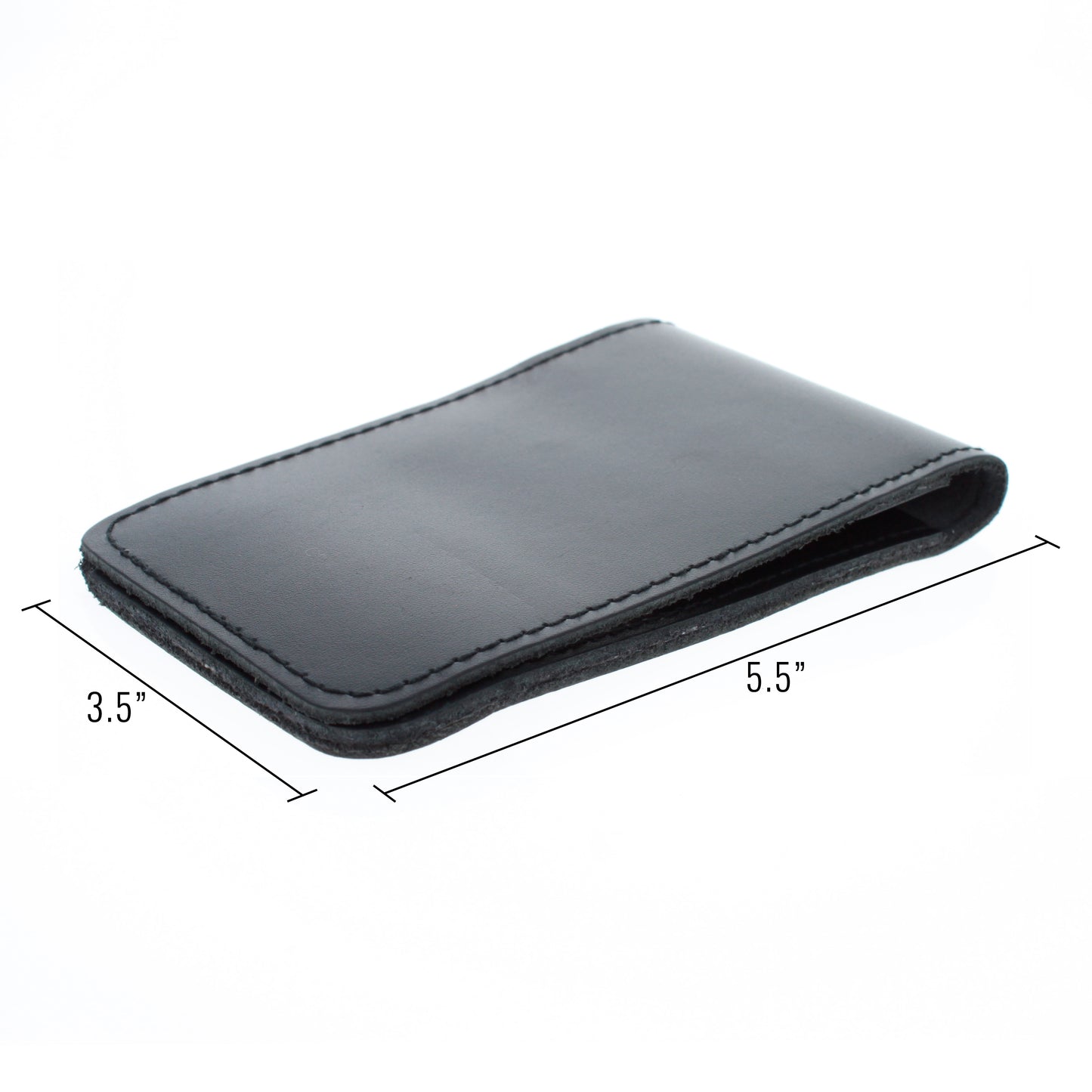 Black Leather Minimalist Memo Pad Holder Padfolio Police Gear, 3x5 inch (2 Styles)