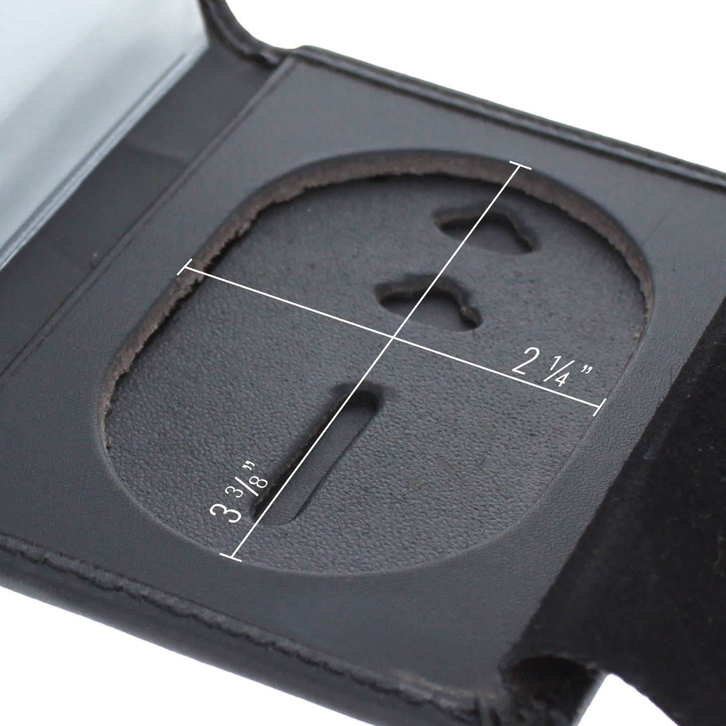 Black Leather Trifold RFID Wallet Police Badge Holder with Removable ID Card Holder