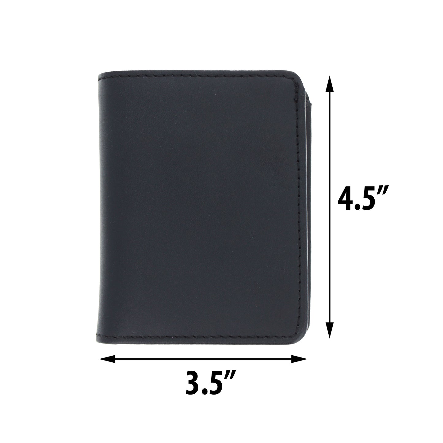 Black Leather Trifold RFID Wallet Police Badge Holder with Removable ID Card Holder