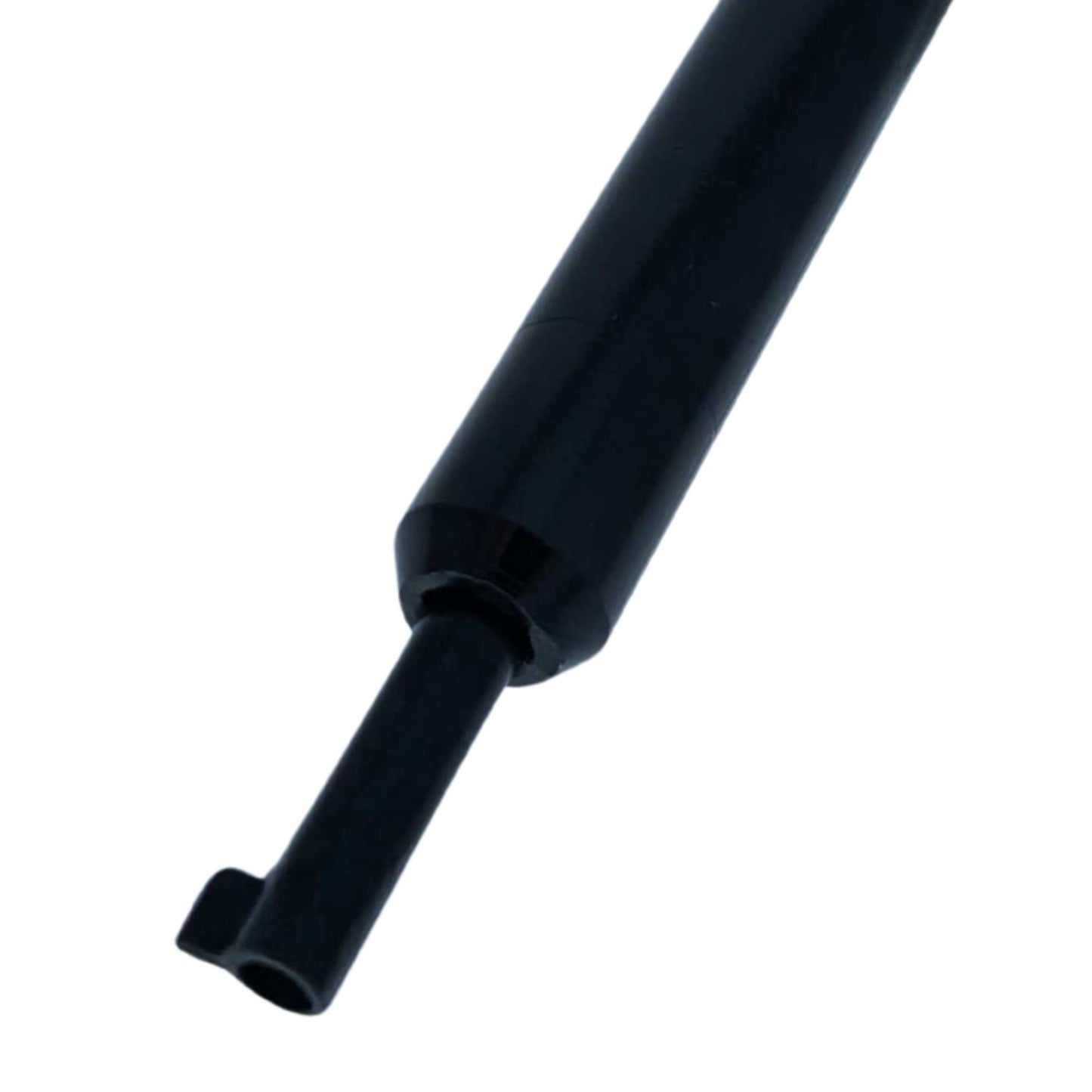 Close-up of key end on black universal handcuff key.