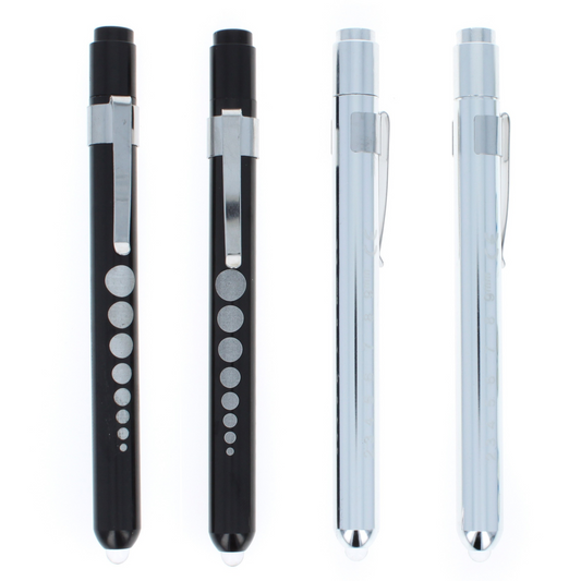Warm and White Light EMT Pen Light with Pupil Gauge, 4 Pack